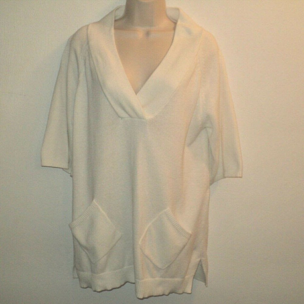 Chico's Sz 0 Oversized Pullover Sweater Off-White